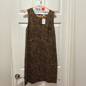 JCrew animal print dress (faux suede w lining)